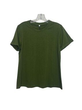 Ficerd Crewneck Tshirt Short Sleeve Medium Green New Lightweight Stretch